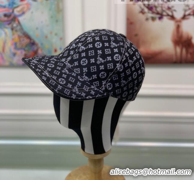 Unique Style Louis Vuitton Monogram Ox Jacquard Canvas Baseball Hat LV0175 Black 2021