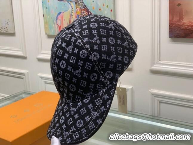 Unique Style Louis Vuitton Monogram Ox Jacquard Canvas Baseball Hat LV0175 Black 2021