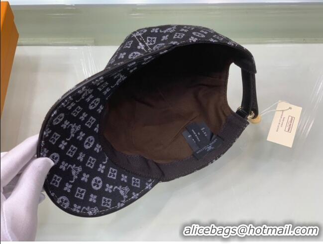 Unique Style Louis Vuitton Monogram Ox Jacquard Canvas Baseball Hat LV0175 Black 2021