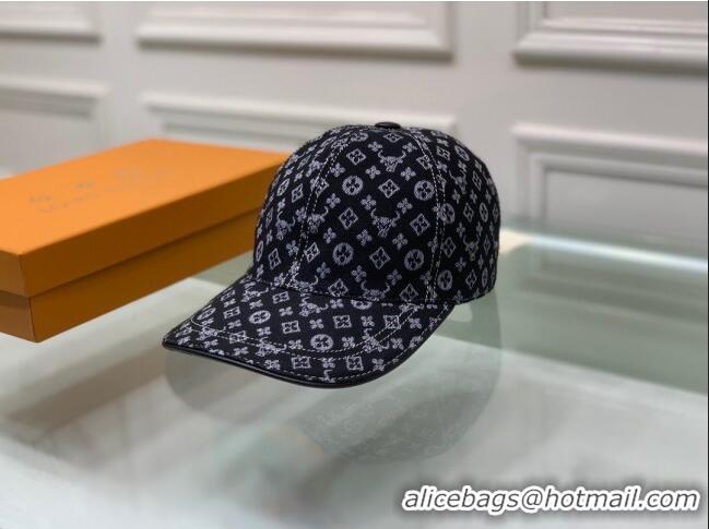 Unique Style Louis Vuitton Monogram Ox Jacquard Canvas Baseball Hat LV0175 Black 2021