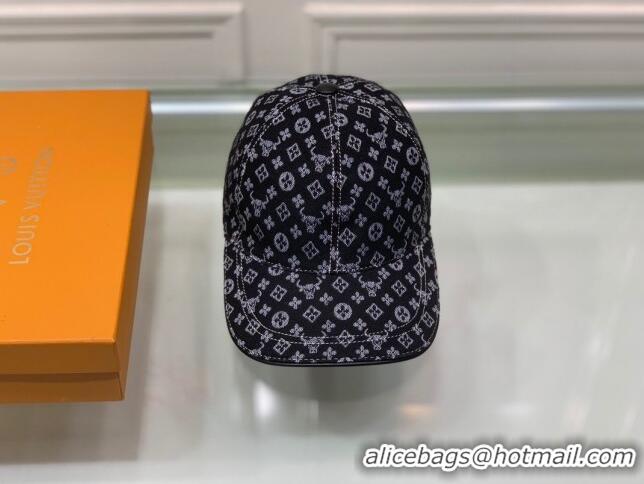 Unique Style Louis Vuitton Monogram Ox Jacquard Canvas Baseball Hat LV0175 Black 2021