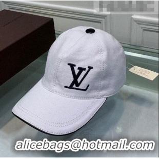 Popular Style Louis Vuitton Canvas Baseball Hat LV1840 White 2021