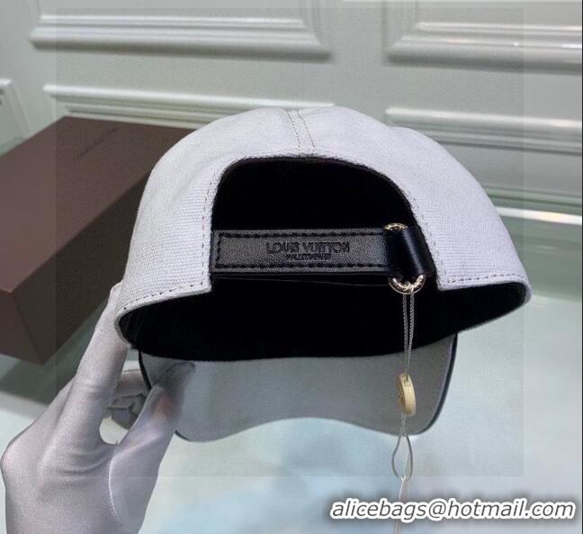 Popular Style Louis Vuitton Canvas Baseball Hat LV1840 White 2021