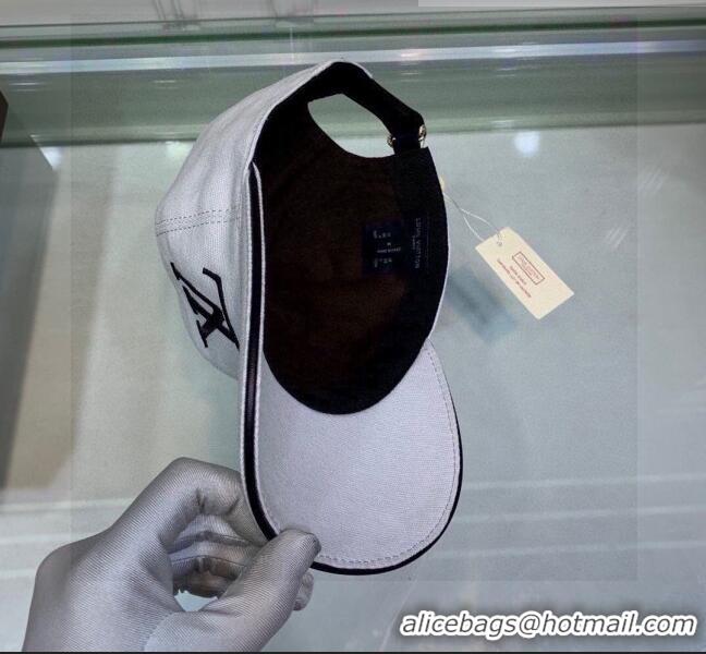 Popular Style Louis Vuitton Canvas Baseball Hat LV1840 White 2021