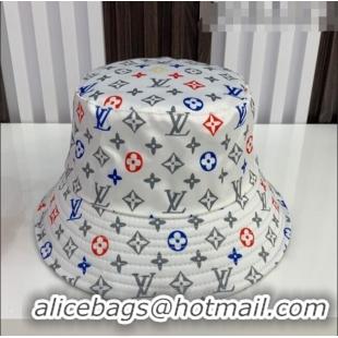 Top Grade Louis Vuitton Multicolored Monogram Bucket Hat LV1879 White 2021