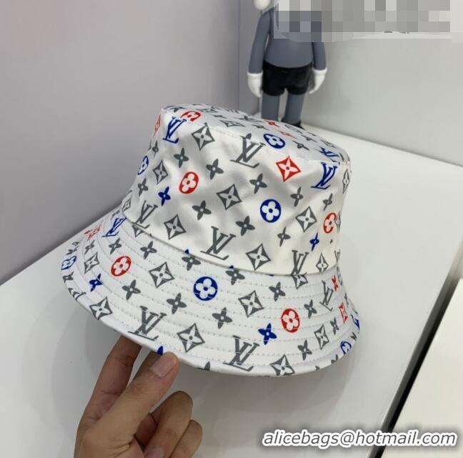 Top Grade Louis Vuitton Multicolored Monogram Bucket Hat LV1879 White 2021