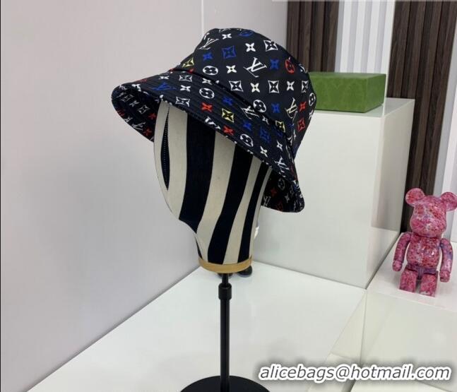 Super Quality Louis Vuitton Multicolored Monogram Bucket Hat LV1879 Black 2021