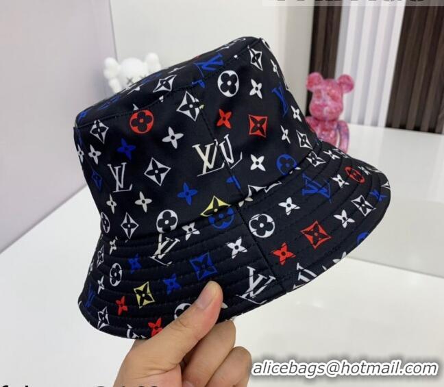 Super Quality Louis Vuitton Multicolored Monogram Bucket Hat LV1879 Black 2021