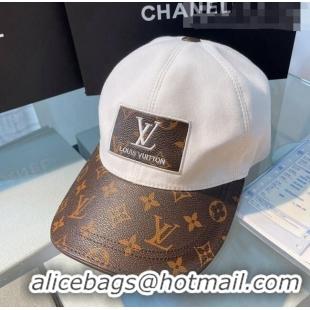 Grade Quality Louis Vuitton Monogram Canvas Baseball Hat LV1901 White 2021