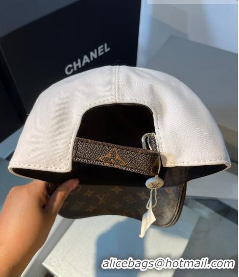 Grade Quality Louis Vuitton Monogram Canvas Baseball Hat LV1901 White 2021