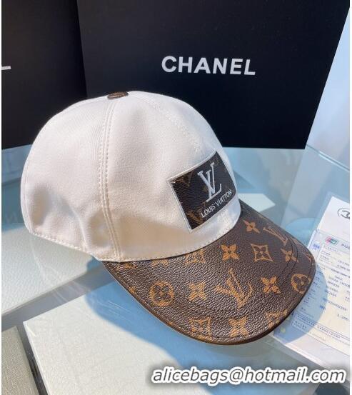 Grade Quality Louis Vuitton Monogram Canvas Baseball Hat LV1901 White 2021