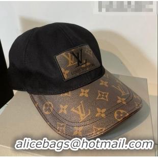 Good Product Louis Vuitton Monogram Canvas Baseball Hat LV1901 Black 2021