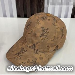 New Style Louis Vuitton Fabric Baseball Hat LV1902 Brown 2021