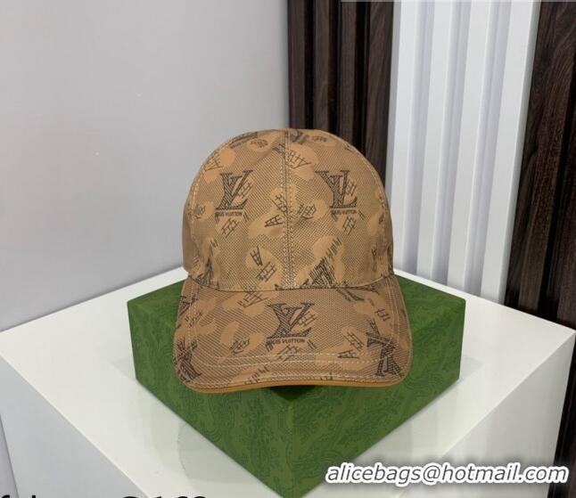 New Style Louis Vuitton Fabric Baseball Hat LV1902 Brown 2021