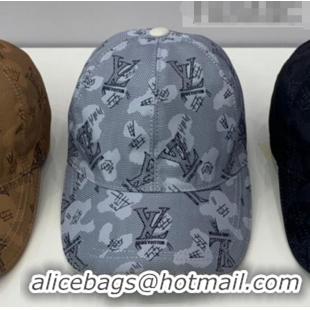 Custom Louis Vuitton Fabric Baseball Hat LV1902 Grey 2021