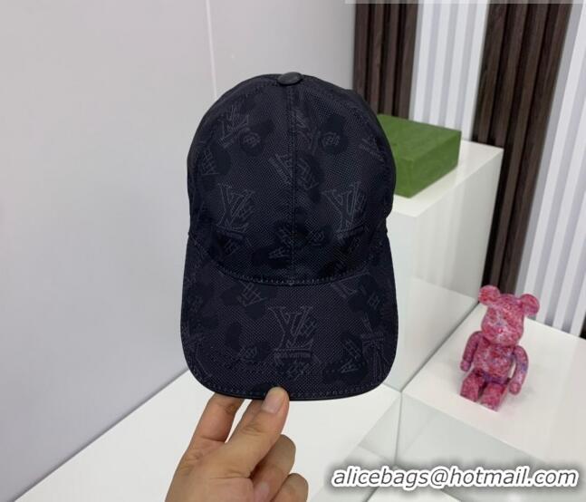 Top Quality Louis Vuitton Fabric Baseball Hat LV1902 Black 2021