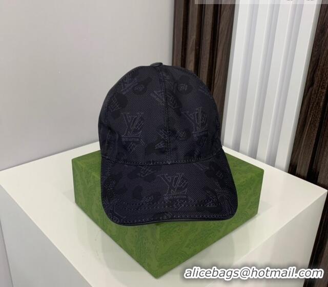 Top Quality Louis Vuitton Fabric Baseball Hat LV1902 Black 2021