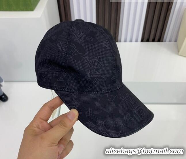 Top Quality Louis Vuitton Fabric Baseball Hat LV1902 Black 2021