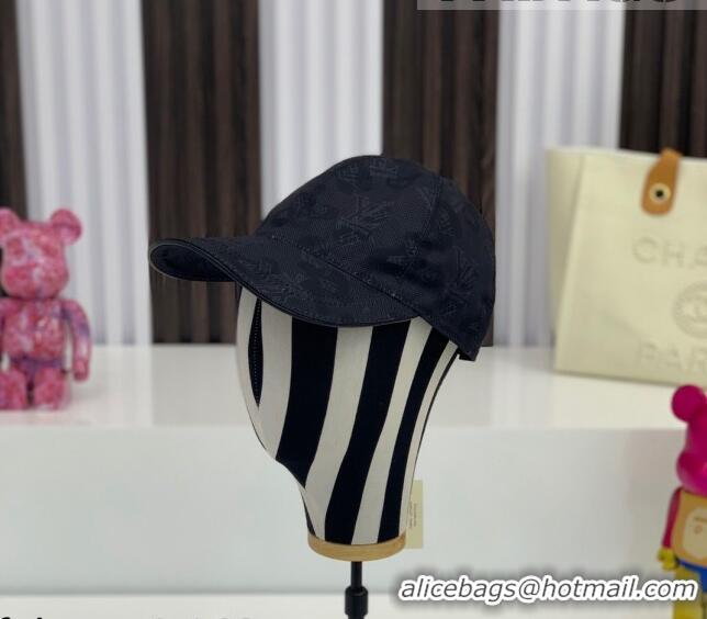 Top Quality Louis Vuitton Fabric Baseball Hat LV1902 Black 2021