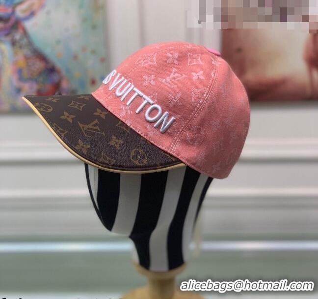 Hot Sell Louis Vuitton Monogram Denim Signature Baseball Hat LV2815 Pink/Brown 2021