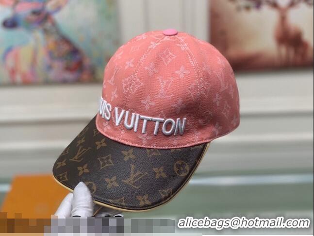 Hot Sell Louis Vuitton Monogram Denim Signature Baseball Hat LV2815 Pink/Brown 2021