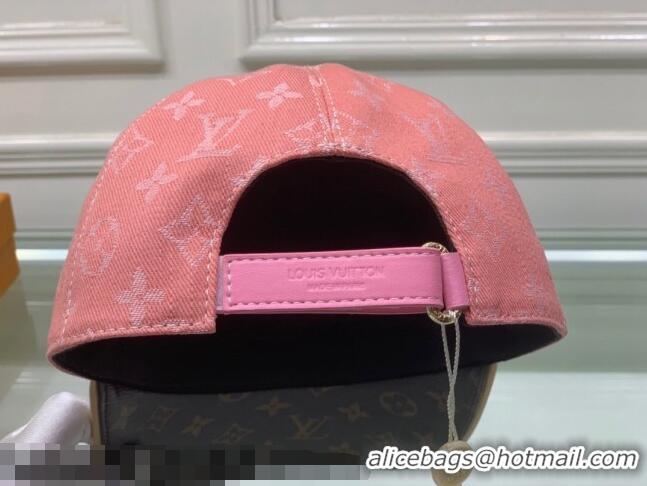 Hot Sell Louis Vuitton Monogram Denim Signature Baseball Hat LV2815 Pink/Brown 2021