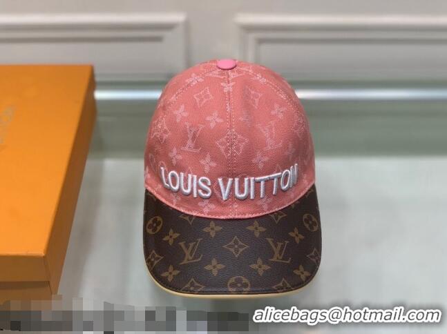 Hot Sell Louis Vuitton Monogram Denim Signature Baseball Hat LV2815 Pink/Brown 2021