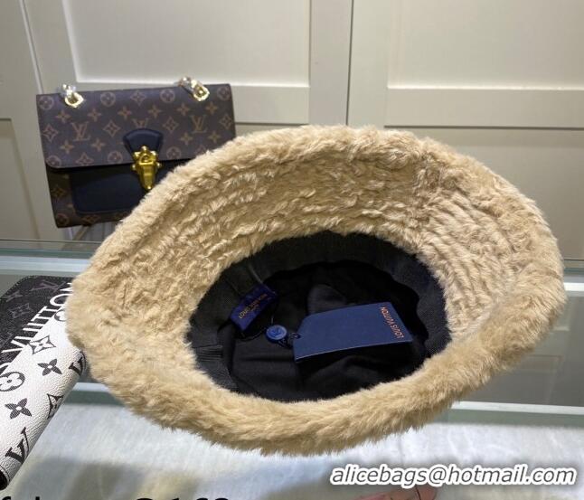 Shop Discount Louis Vuitton Monogram Denim and Shearling Bucket Hat LV2937 Blue 2021