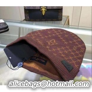 Good Quality Louis Vuitton Knit Hat LV2981 Brown 2021