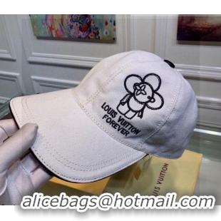 Louis Vuitton Vivienne Canvas Baseball Hat LV0440 White 2021