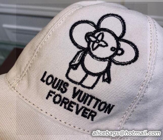 Louis Vuitton Vivienne Canvas Baseball Hat LV0440 White 2021