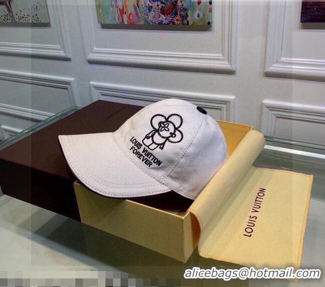 Louis Vuitton Vivienne Canvas Baseball Hat LV0440 White 2021