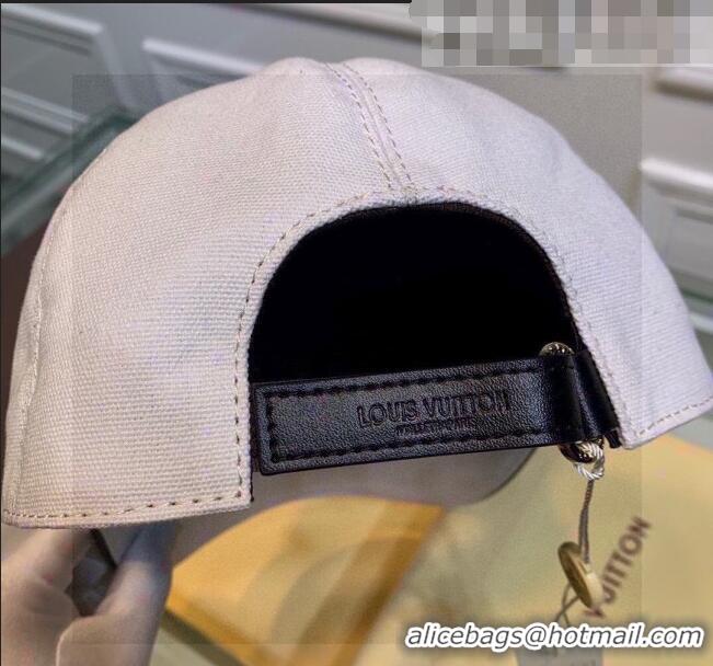 Louis Vuitton Vivienne Canvas Baseball Hat LV0440 White 2021