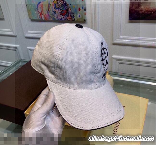 Louis Vuitton Vivienne Canvas Baseball Hat LV0440 White 2021