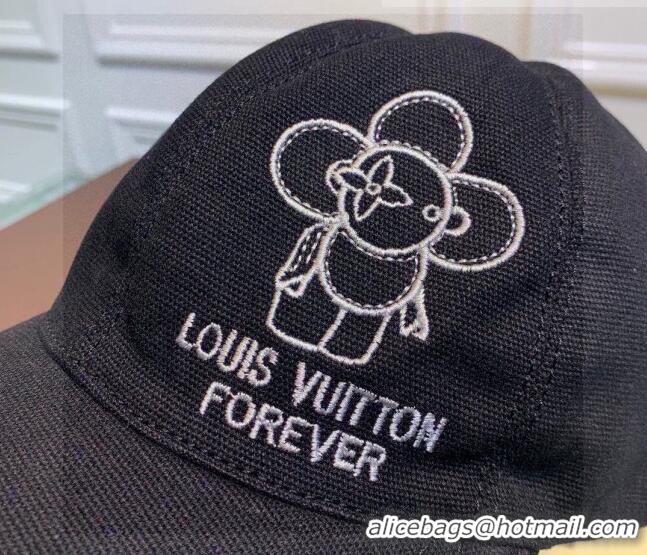 Well Crafted Louis Vuitton Vivienne Canvas Baseball Hat LV0440 Black 2021