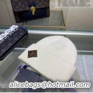 Particularly Recommended Louis Vuitton Wool Patch Knit Hat 110592 White 2021