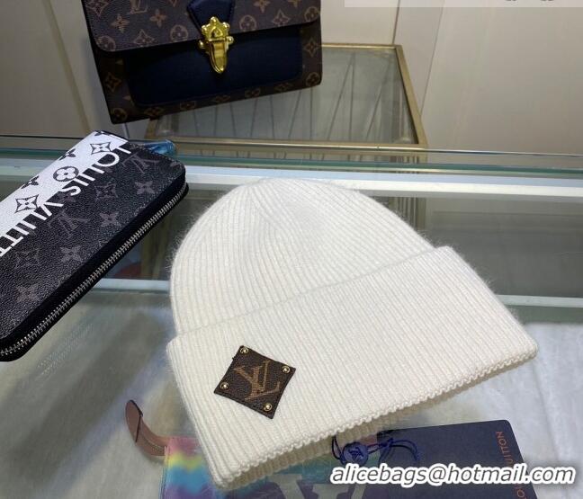 Particularly Recommended Louis Vuitton Wool Patch Knit Hat 110592 White 2021