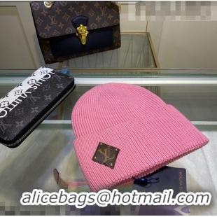 Traditional Specials Louis Vuitton Wool Patch Knit Hat 110593 Pink 2021