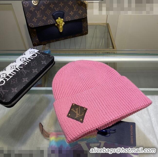 Traditional Specials Louis Vuitton Wool Patch Knit Hat 110593 Pink 2021