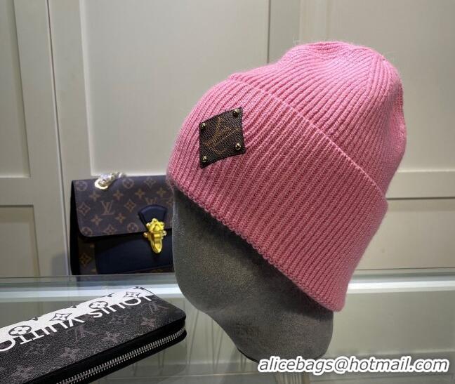 Traditional Specials Louis Vuitton Wool Patch Knit Hat 110593 Pink 2021