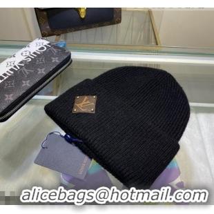 Super Quality Louis Vuitton Wool Patch Knit Hat 110594 Black 2021