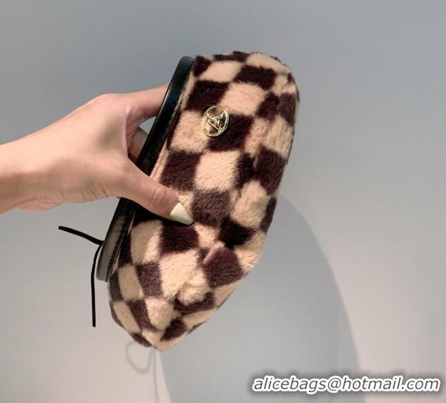 Sumptuous Louis Vuitton Check Fur Beret Hat 1105123 Brown 2021