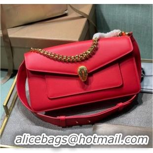 AAAAA Discount Bvlgari Serpenti Forever leather small crossbody bag 292833 red