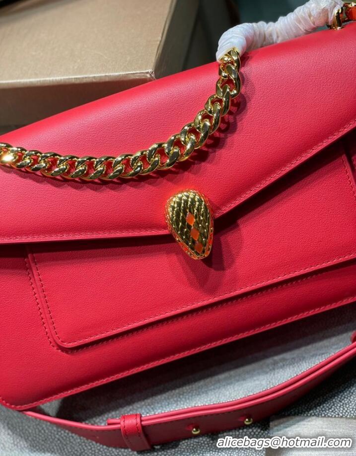 AAAAA Discount Bvlgari Serpenti Forever leather small crossbody bag 292833 red