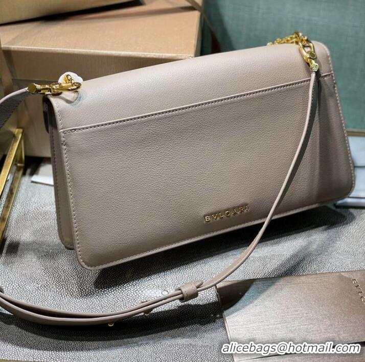 Buy Fashionable Bvlgari Serpenti Forever leather small crossbody bag 292833 gray