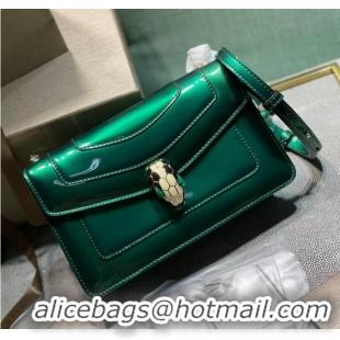 Hot Style BVLGARI Serpenti Forever metallic-leather shoulder bag 292104 green