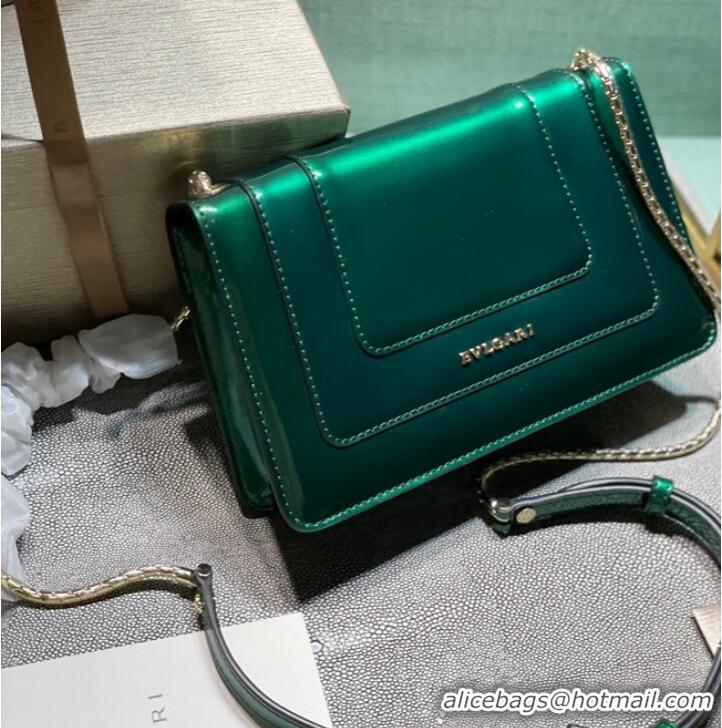 Hot Style BVLGARI Serpenti Forever metallic-leather shoulder bag 292104 green