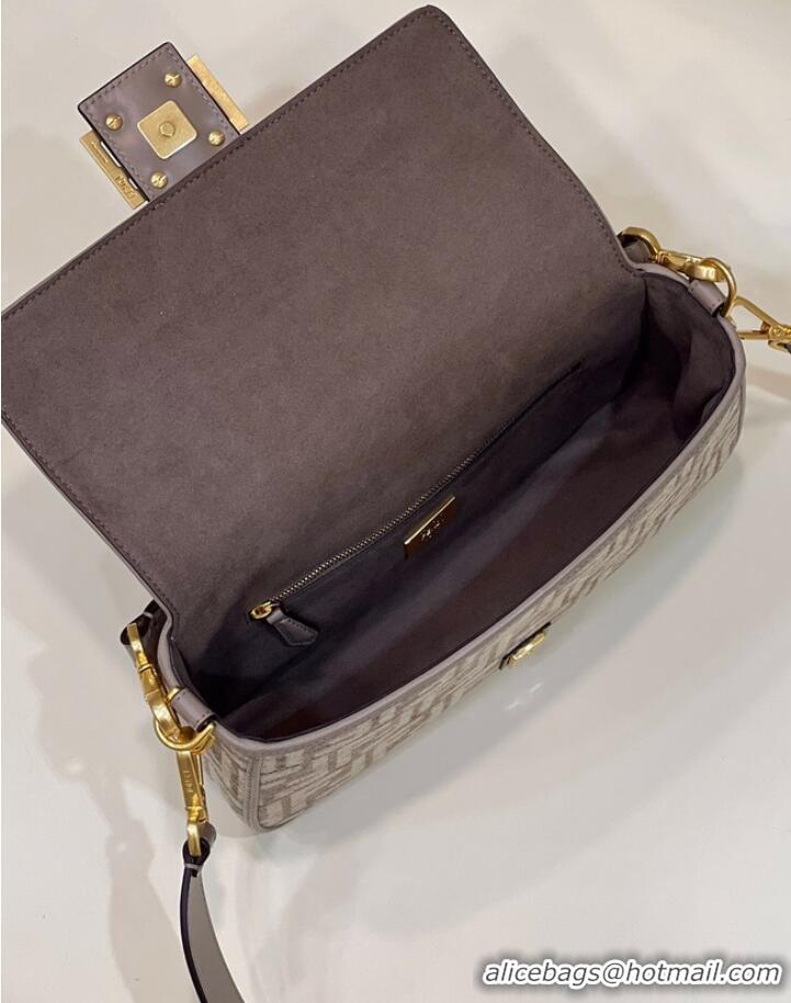 Classic Design Fendi Baguette Dove gray FF tapestry fabric bag 8BS010A