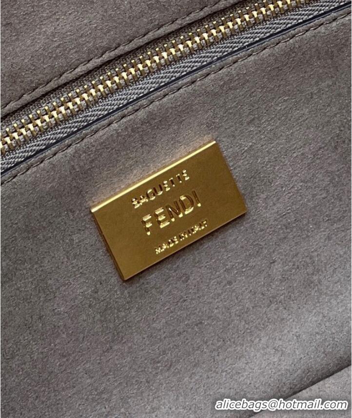 Classic Design Fendi Baguette Dove gray FF tapestry fabric bag 8BS010A