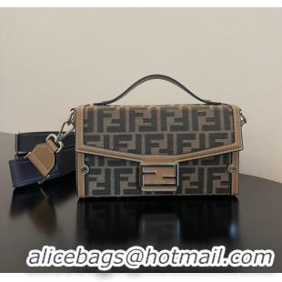 Grade Design Fendi Small Boston bag in dove gray tapestry fabric 8BS5568A